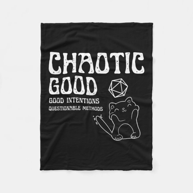 Chaotic Good Cat Good Intentions Questionable Ods  Fleece Blanket (Front)