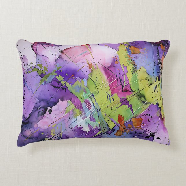 "Chaotic Harmony" Contemporary Abstract Art Decorative Cushion (Front)