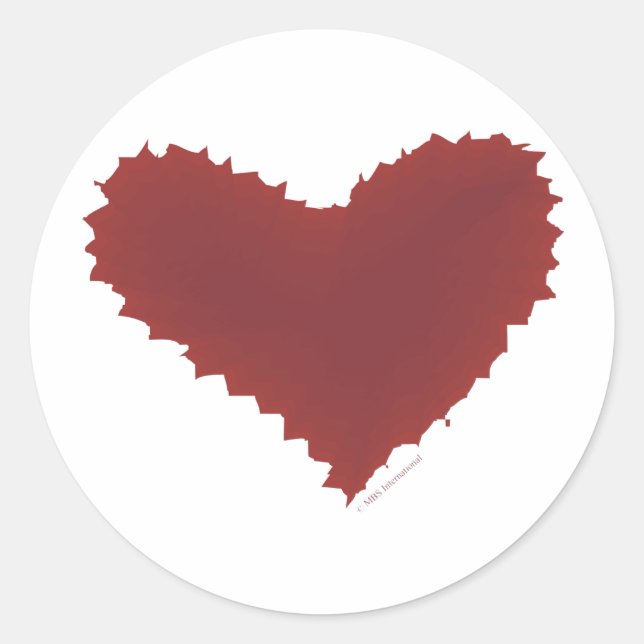 Chaotic Heart jagged edge bad romance I love you Classic Round Sticker (Front)