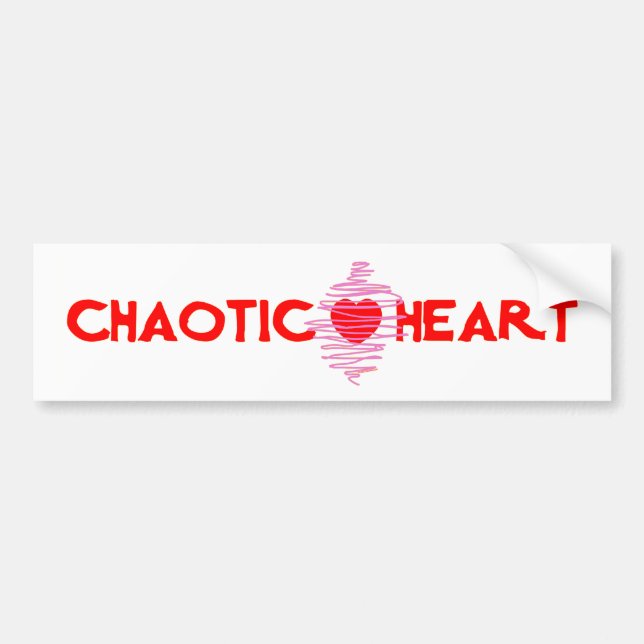 Chaotic Heart Love red heart valentine romance Bumper Sticker (Front)