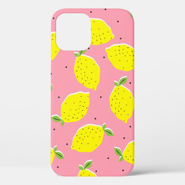 Chaotic Lemons Pink Polka: Citrus Pattern Case-Mate iPhone Case (Back)