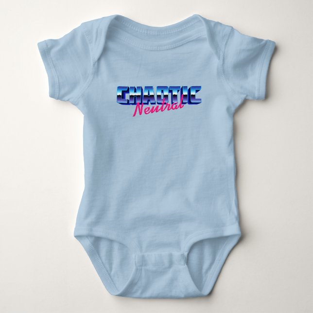 Chaotic Neutral 80s Vibes Baby Bodysuit (Front)