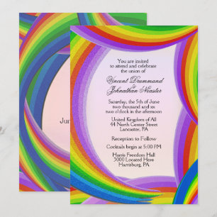 Chaotic Rainbow Wedding Invitations
