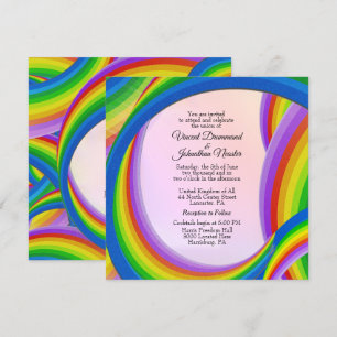 Chaotic Rainbow Wedding Invitations