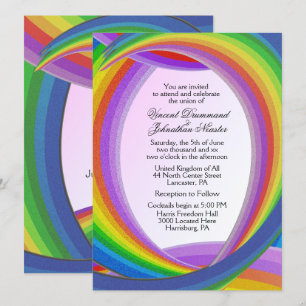 Chaotic Rainbow Wedding Invitations