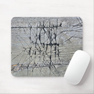 Chaotic Scratch Grooves On Wood Mouse Mat