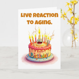 Chaotic Screaming Cake Humour Happy Birthday Card