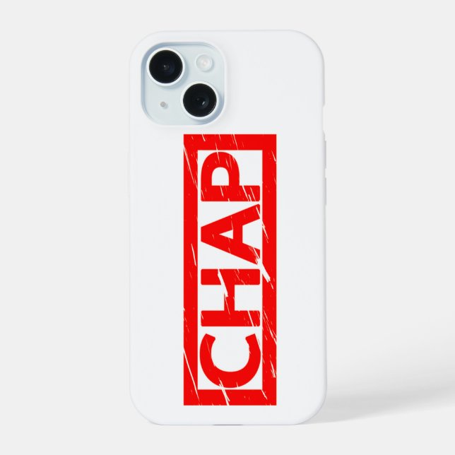 Chap Stamp iPhone 15 Case (Back)