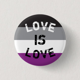 Chapa Asexual Flag Love - Love is Love 3 Cm Round Badge