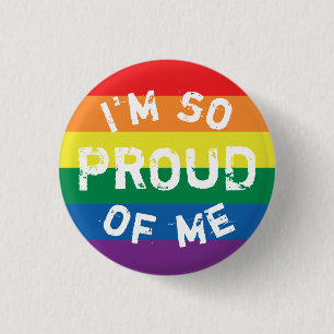 Chapa Bandera Orgullo Gay So Proud - Love is Love 3 Cm Round Badge