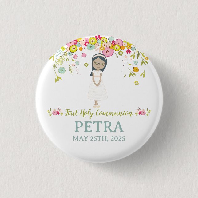chapa pequeña PETRA Primera Comunión 3 Cm Round Badge (Front)