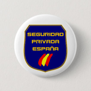 Chapa Private Security Spain Placa 6 Cm Round Badge