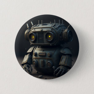 Chapa Redonda De 5 Cm vintage robot old IA 6 Cm Round Badge