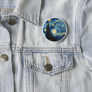 Chapa redonda de La noche estrellada de Van Gogh 6 Cm Round Badge