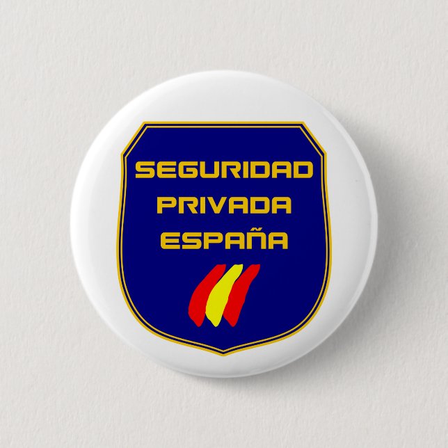 Chapa Seguridad Privada España Placa 6 Cm Round Badge (Front)