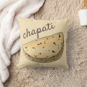 Chapati Roti Indian Food Bread Flatbread Bakery Cushion