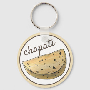 Chapati Roti Indian Food Bread Flatbread Bakery Key Ring