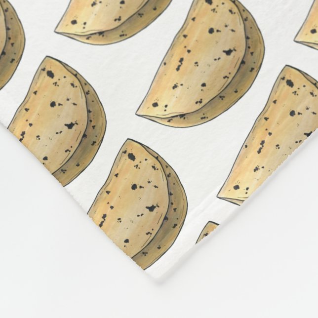 Chapati Roti Indian Food Unleavened Flatbread Fleece Blanket (Corner)