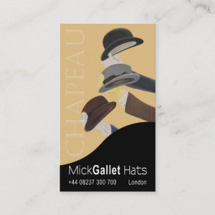 "Chapeau" Milliner, Hat Designer, Haberdasher Business Card