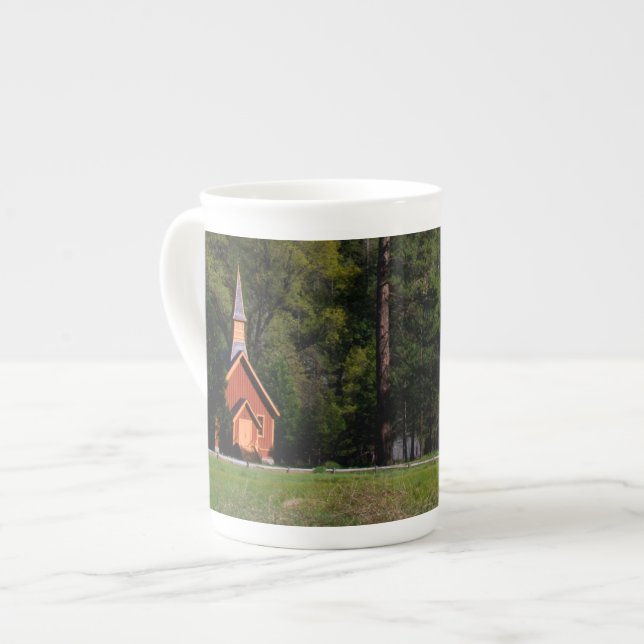 Chapel at Yosemite Bone China Mug (Front Left)