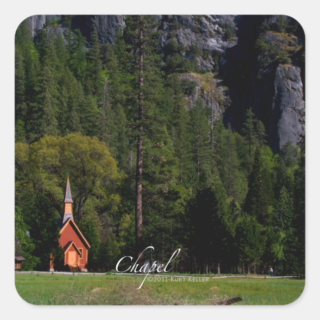 Chapel at Yosemite Square Sticker (Front)