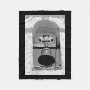 Chapel Bell Faro Black And White Vertical Sticker Fleece Blanket