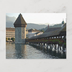 Chapel Bridge in Lucerne Switzerland Postcard