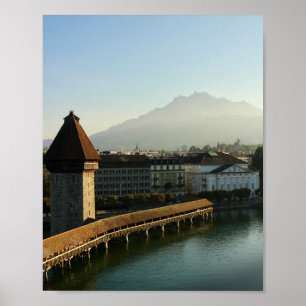 Chapel Bridge, Lucerne, Switzerland Print