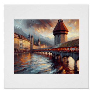 Chapel Bridge Switzerland, Poster