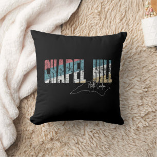Chapel Hill North Carolina Cool Retro Weathered Cushion