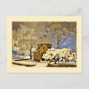 Chapel in a Silent Night Holiday Postcard