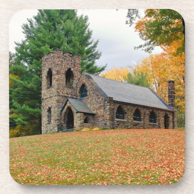 Chapel in fall coaster (Front)