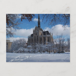 Chapel in the snow postcard