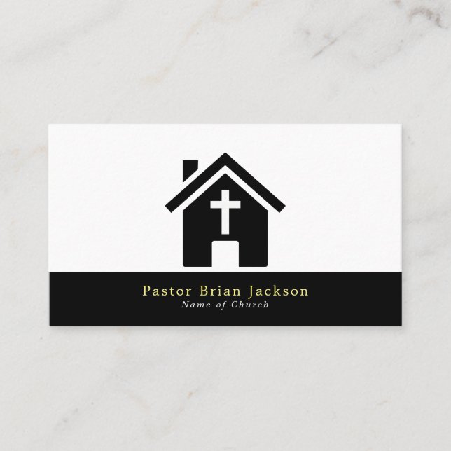 Chapel Silhouette, Christianity, Religious Business Card (Front)