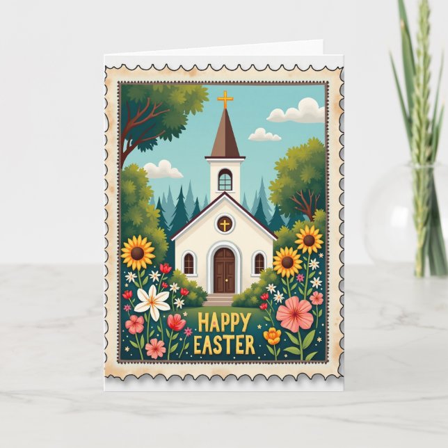 Chapel Spring Blooms Greeting Card (Front)
