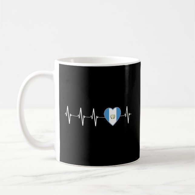 Chapin Guatemalan Heartbeat I Love Guatemala Flag Coffee Mug (Left)