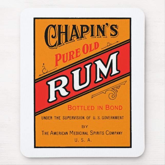 Chapins Pure Old Rum Label Mouse Mat (Front)