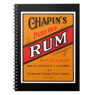 Chapins Pure Old Rum Label Notebook