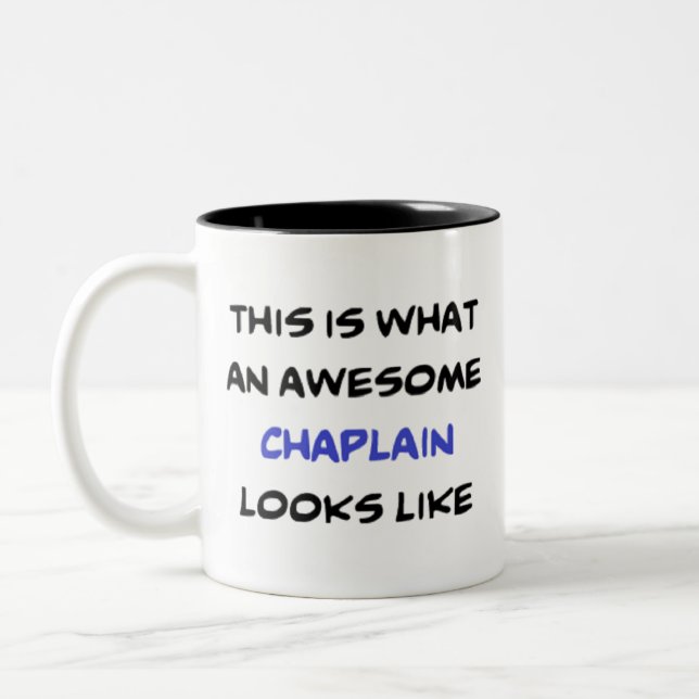 chaplain, awesome Two-Tone coffee mug (Left)