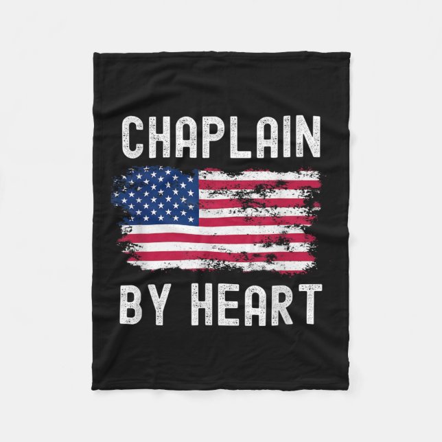 Chaplain Usa Flag Profession Retro Job Title  Fleece Blanket (Front)