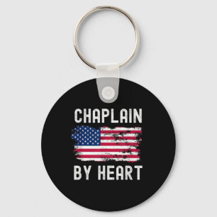 Chaplain Usa Flag Profession Retro Job Title Key Ring