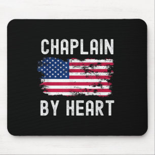 Chaplain Usa Flag Profession Retro Job Title  Mouse Mat