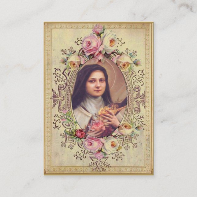 Chaplet of St. Therese Holy Card Prayer (Front)