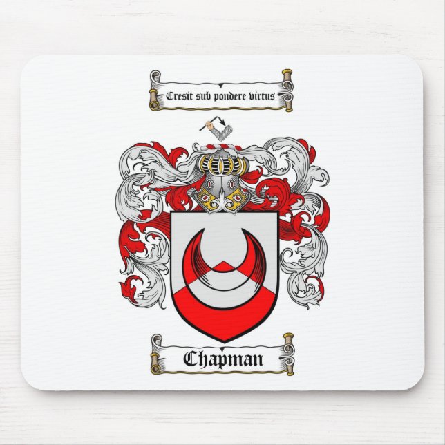 CHAPMAN FAMILY CREST -  CHAPMAN COAT OF ARMS MOUSE MAT (Front)