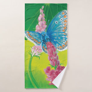 Chapmans blue butterfly (Polyommatus thersites)  Bath Towel