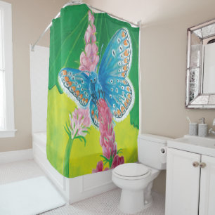 Chapmans blue butterfly (Polyommatus thersites)    Shower Curtain
