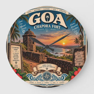 Chapora Fort — Sunset Sentinel of Goa 🏰🌅 Large Clock