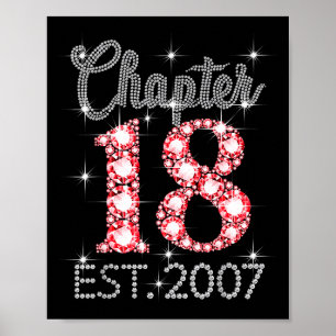 Chapter 18 Est 2007 Happy 18th Birthday Girl Men W Poster