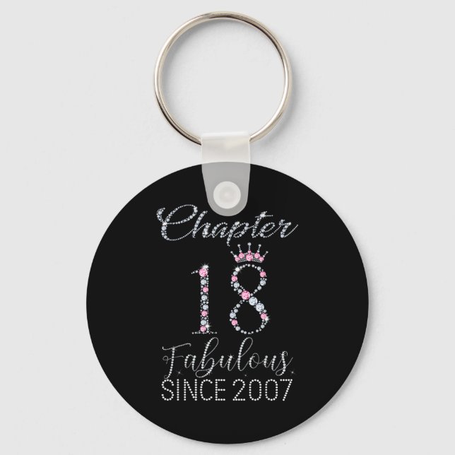 Chapter 18 Fabulous Since 2007 18 Years Old Women  Key Ring (Front)