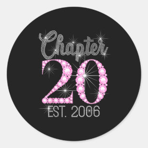 Chapter 20 Est 2006 Happy 20th Birthday Gift  Classic Round Sticker